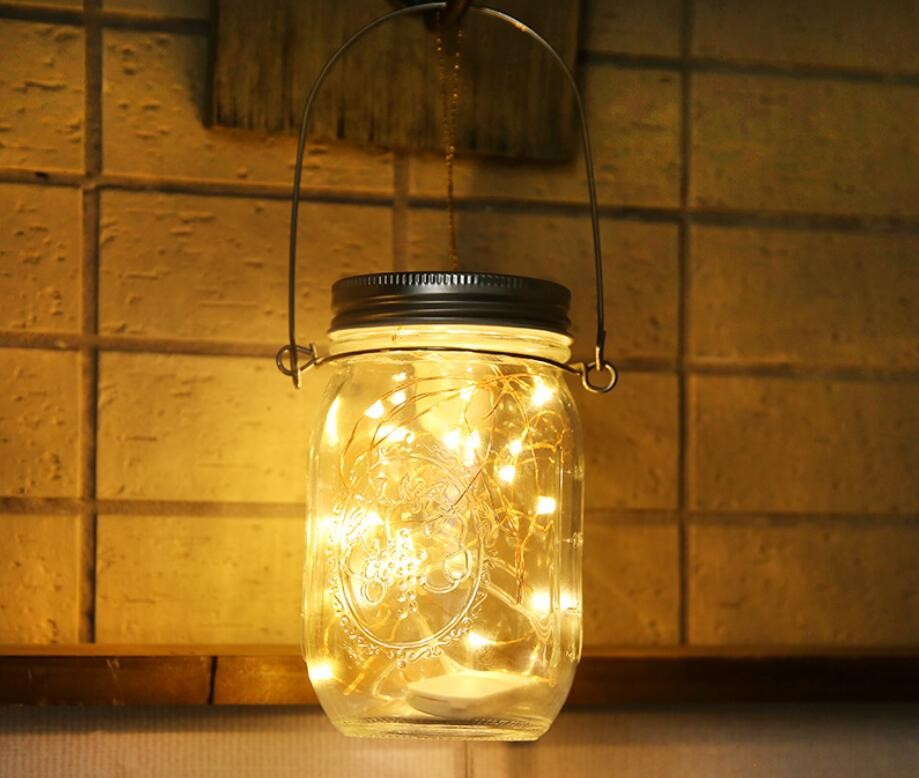 Solar Mason Jar Lights with 20 LEDs Fairy Firefly String Lights