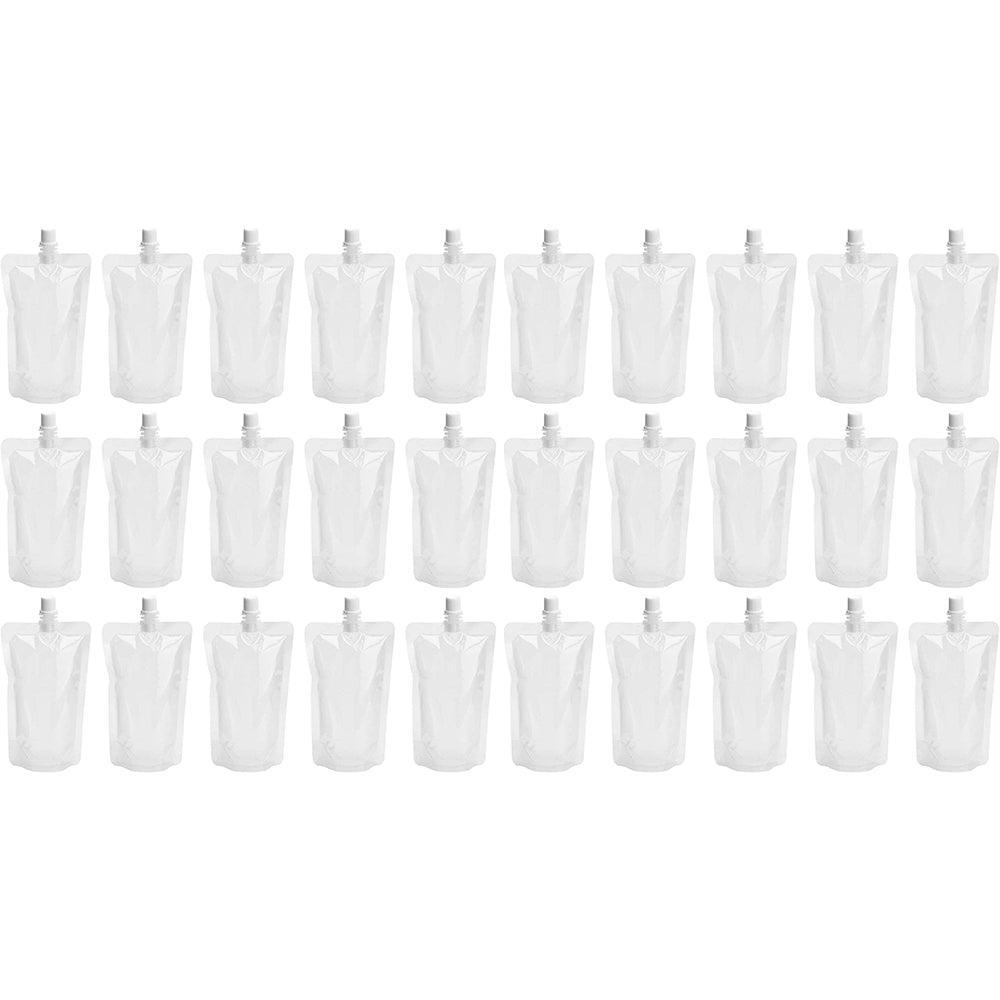60Pcs 250ML Clear Stand up Spout Pouch with Leak Proof Cap