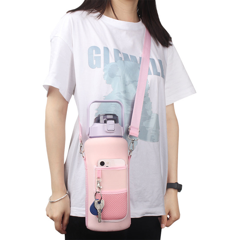 Travel Portable Neoprene Water Bottle Carrier Bag Pink