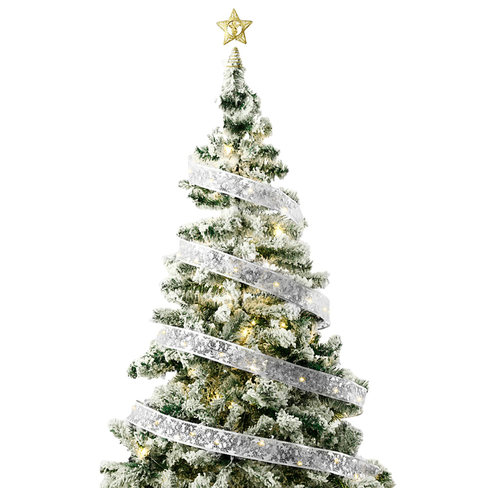 5 Meters Christmas Tree Silver Ribbon LED String Light Warm Light