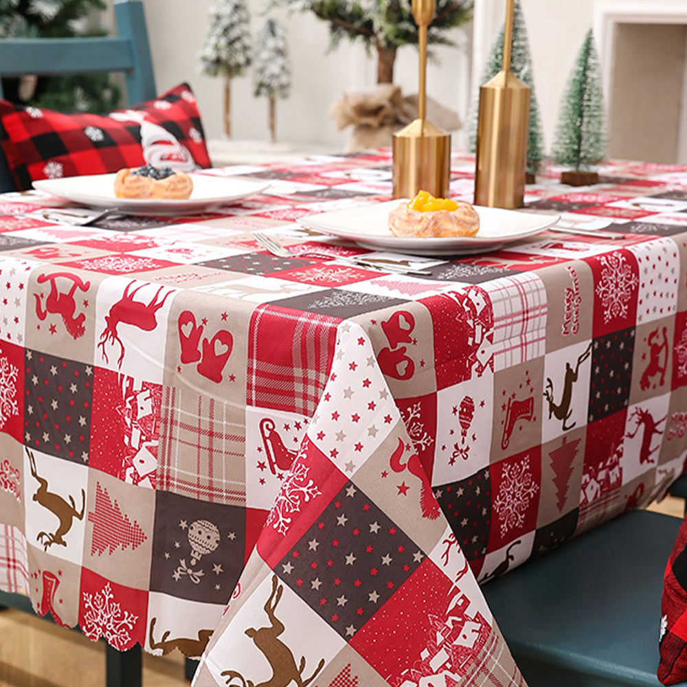 Christmas Print Tablecloth Xmas Decor Style 1