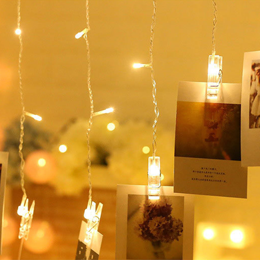 Heart Shape Picture Clip String Lights with 32 Clips