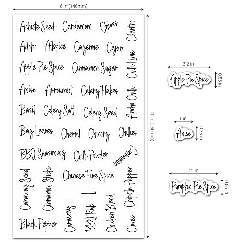 276pcs Kitchen Spice Herb Jar Labels Stickers