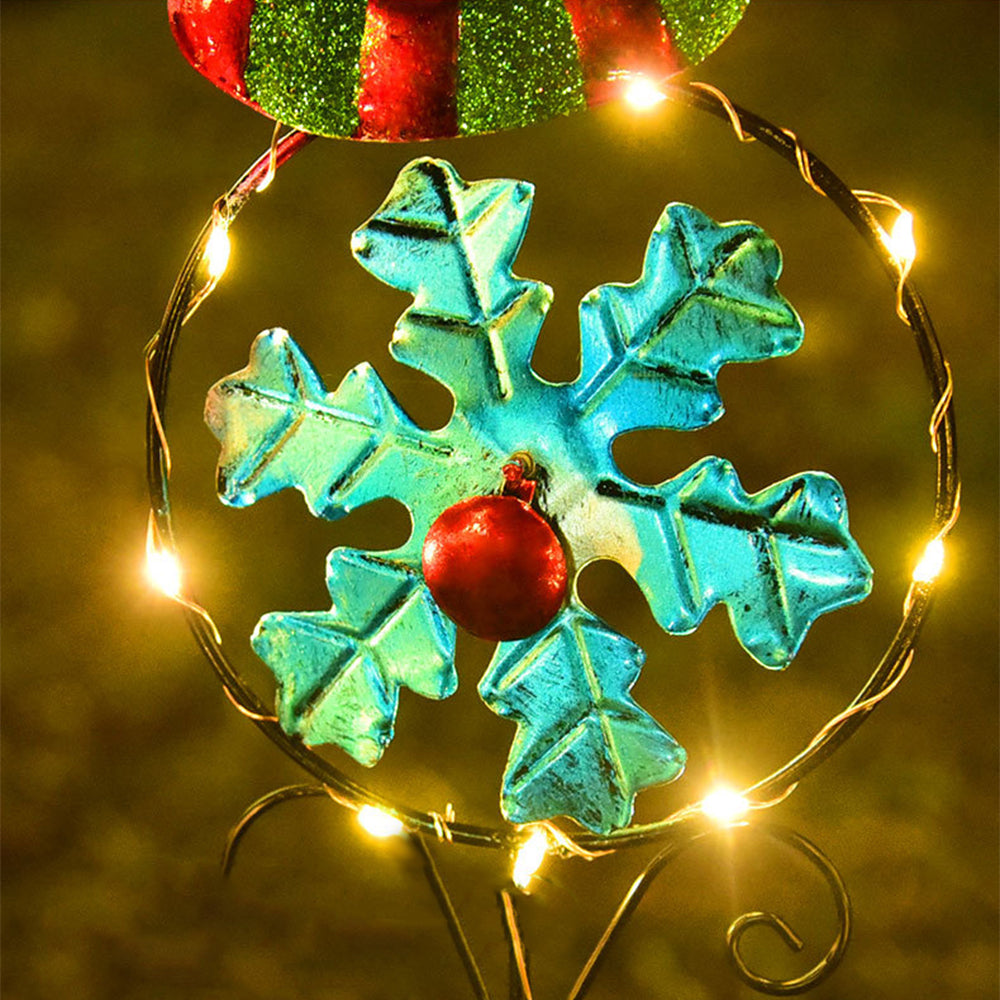 2Pcs Solar Christmas Snowman Garden Stake Lights