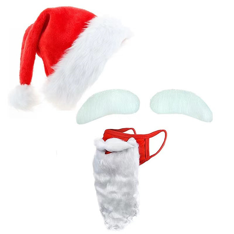 1 Set Christmas Santa Claus Hat and Beard Face Cover