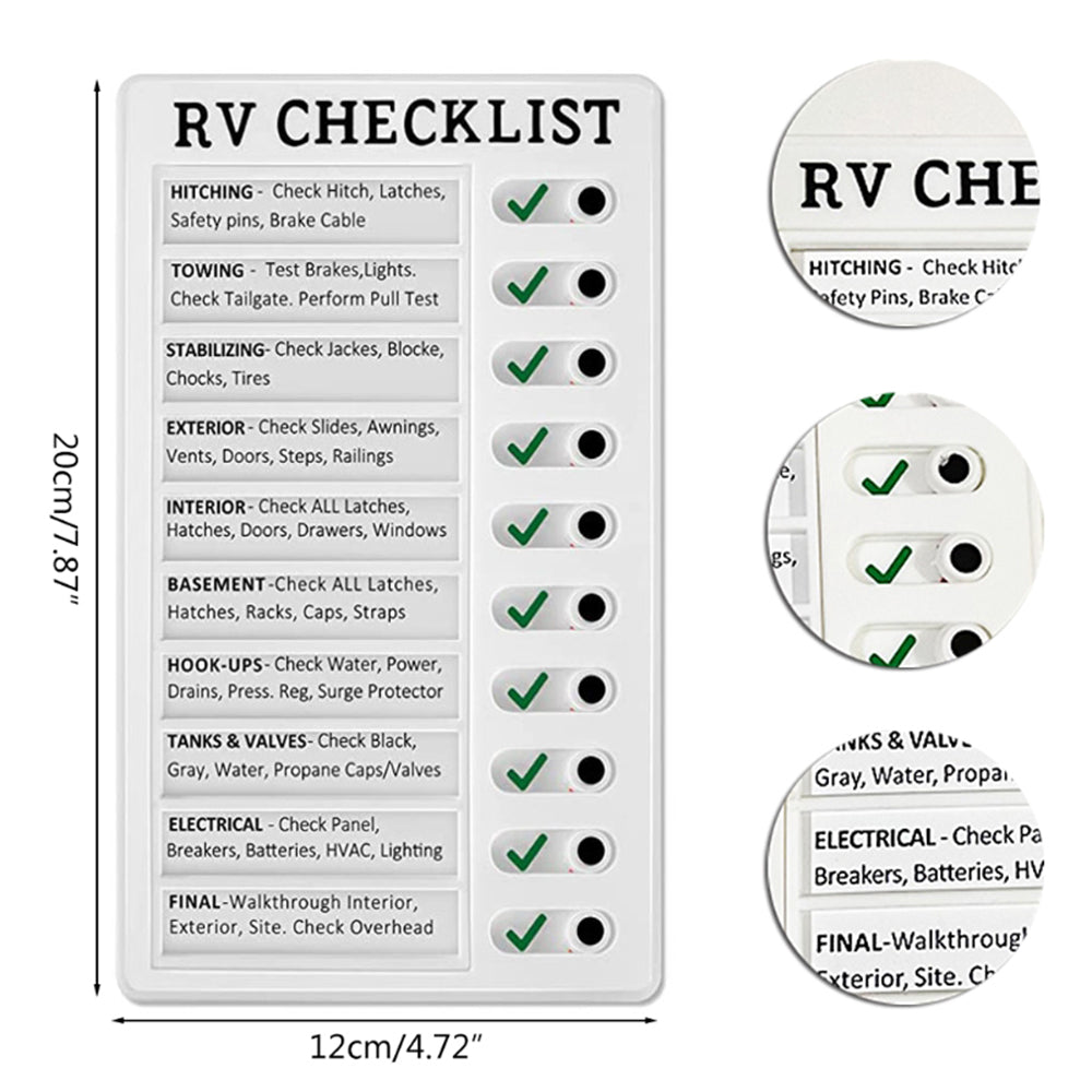 RV Checklist Memo Board Daily Affairs Checklist