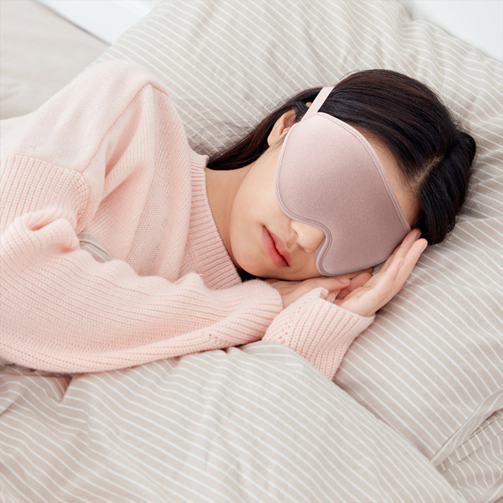 1 X Travel 3D Sleep Eye Mask Soft Deep Contoured Eye Covers Adjustable Sleeping Blindfold Pink