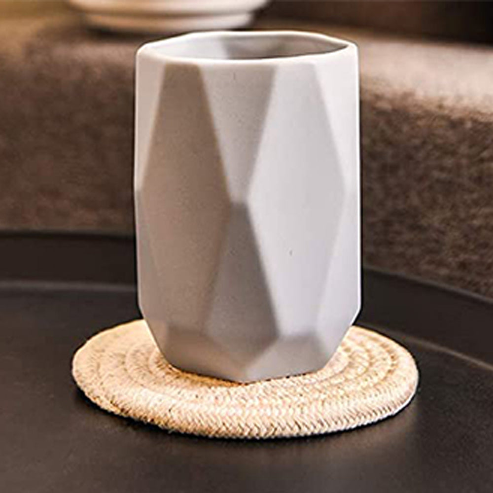 6Pcs Braided Drink Coasters Coffee Cup Mats Pad with Holder