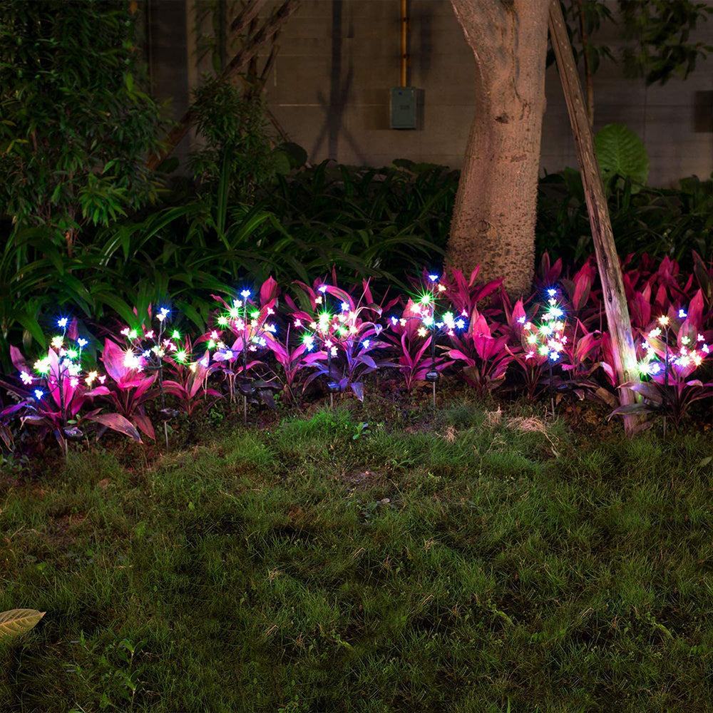 2Pcs Solar LED Flower Tree Light RGB Lamp
