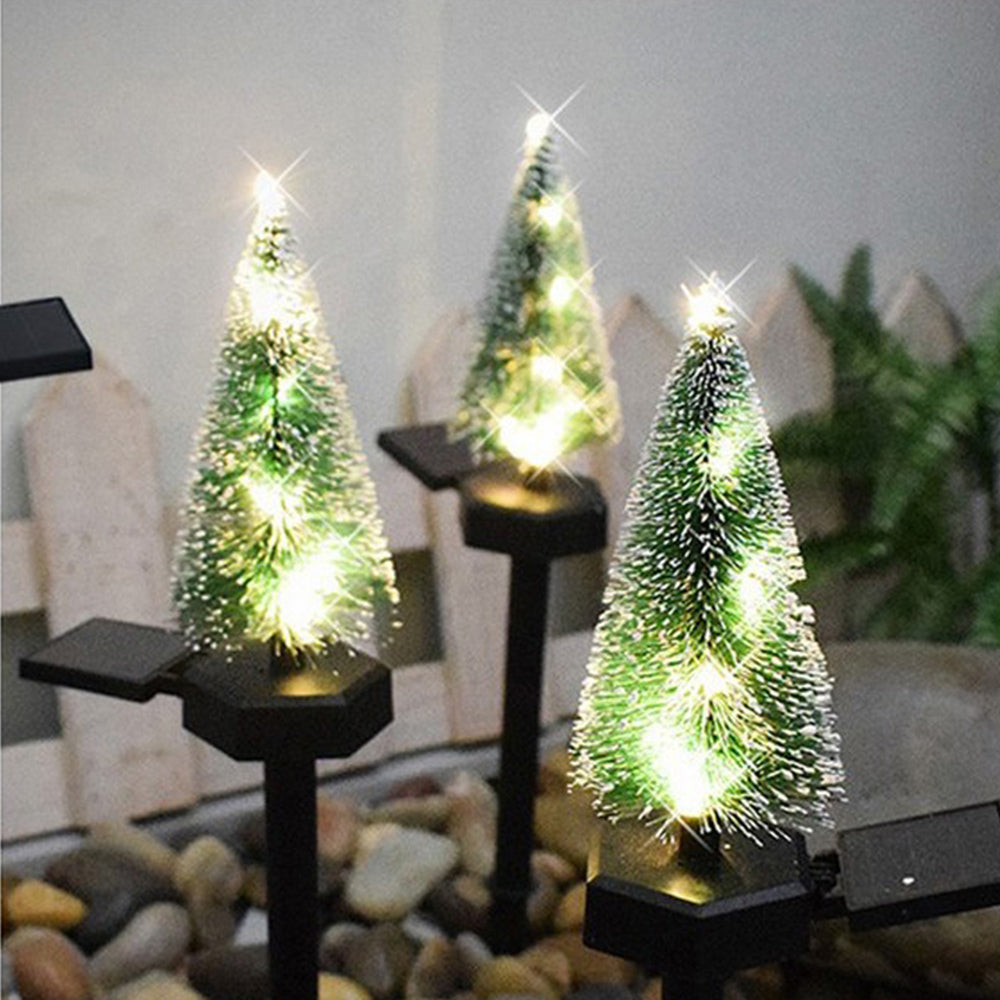 2Pcs Solar LED Christmas Tree Light
