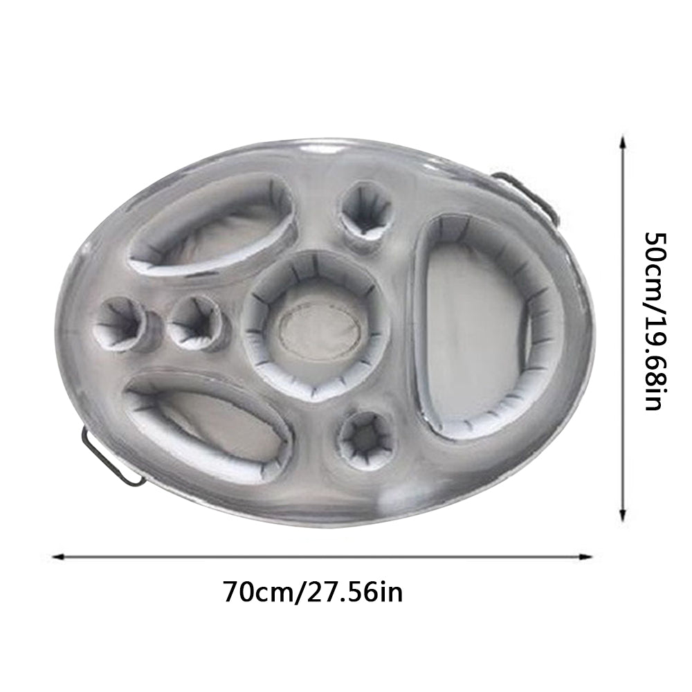 Inflatable Floating Drink Holder 8 Holes Pool Drink Can Holder Grey