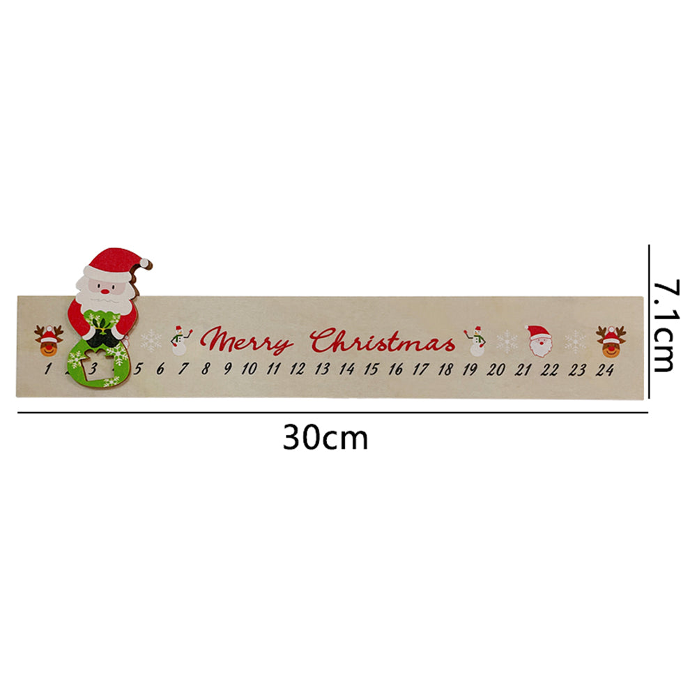 Santa Claus Christmas Advent Calendar Hanging Sign Xmas Decor