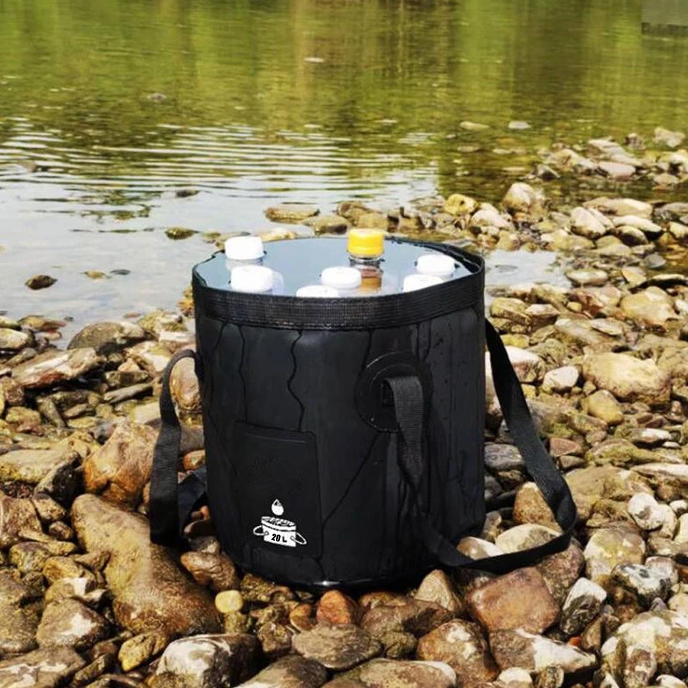 5 Gallon Collapsible Camping Bucket Water Container with Handle