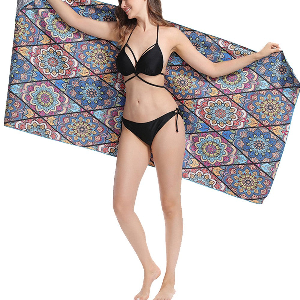 180x80cm Retro Printed Beach Towel Microfiber Quick Dry Absorbent Towel
