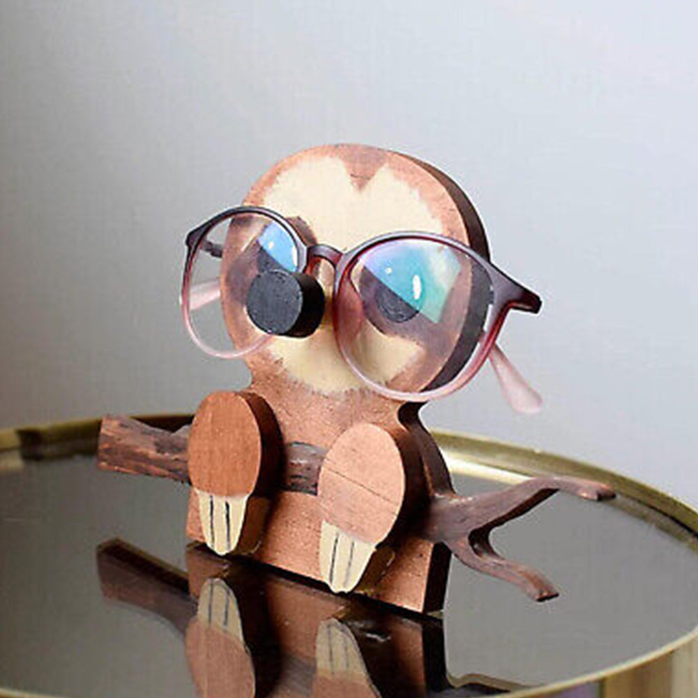 Wooden Eyeglasses Holder Sloth Design Eyes Glasses Display Stand Home Decor