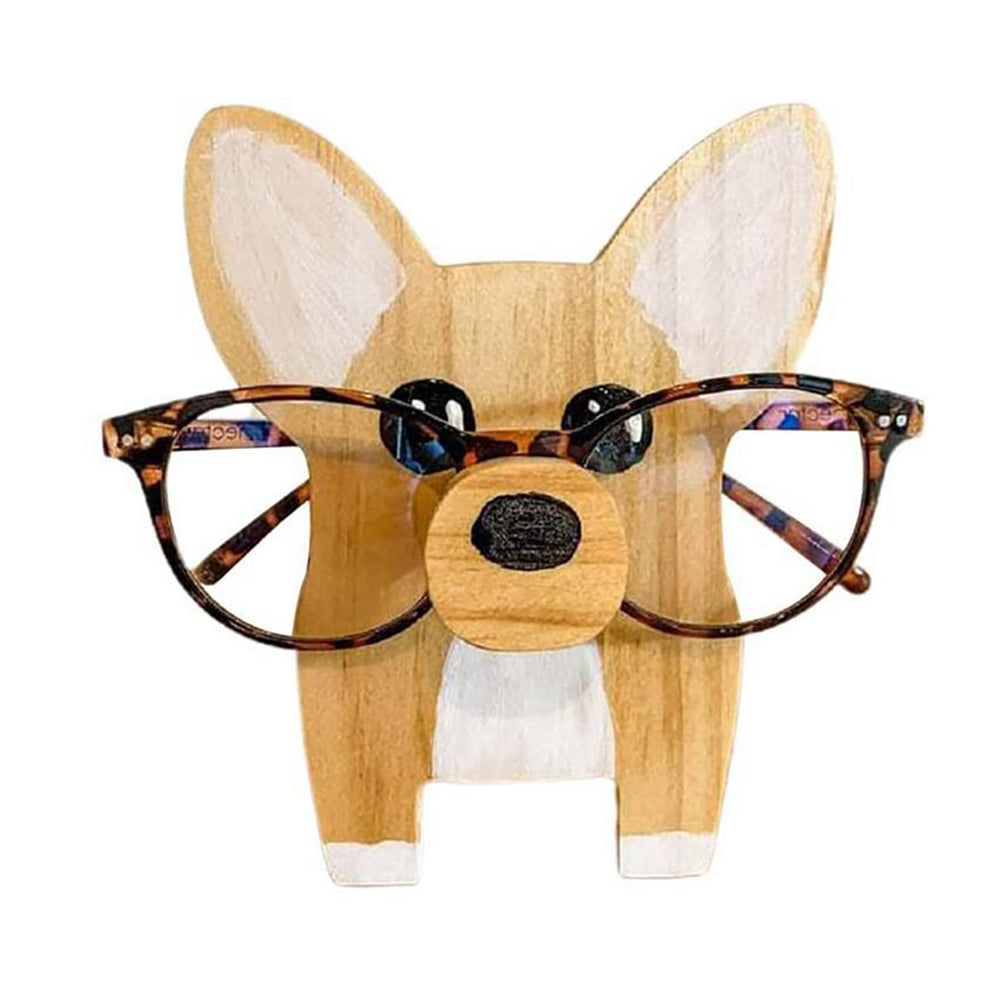 Wooden Eyeglasses Holder Corgi Design Eyes Glasses Display Stand Home Decor