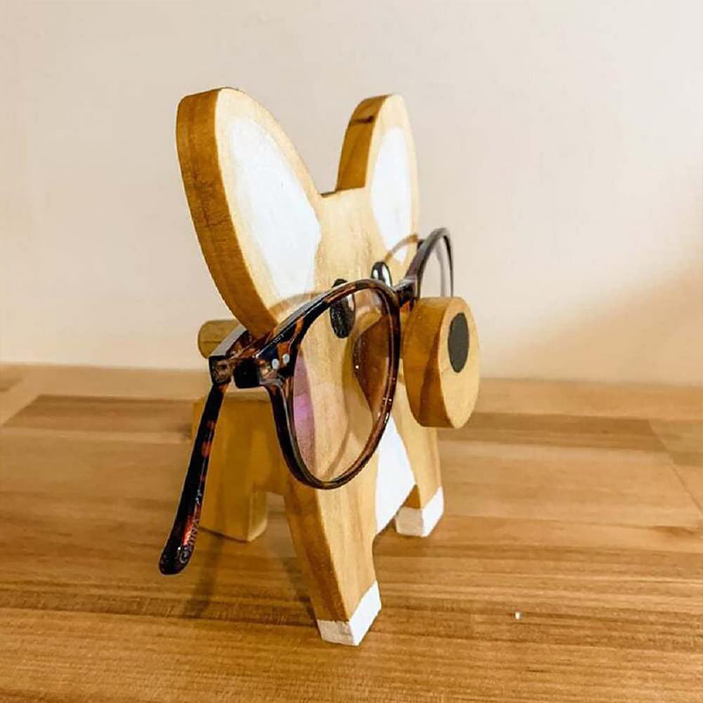 Wooden Eyeglasses Holder Corgi Design Eyes Glasses Display Stand Home Decor