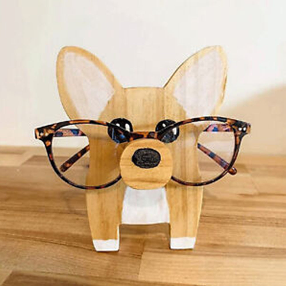 Wooden Eyeglasses Holder Corgi Design Eyes Glasses Display Stand Home Decor