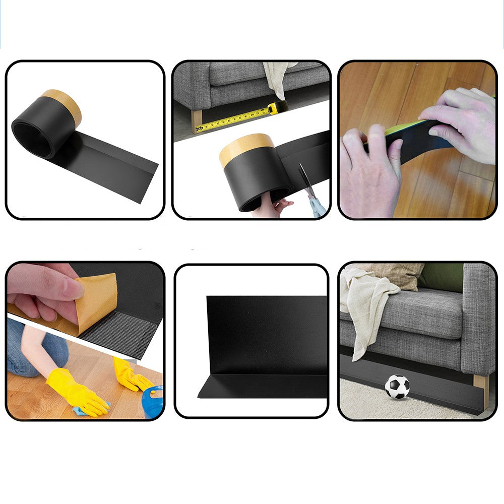 3M Under Sofa Toy Blocker Adjustable Bed Blocker for Kids Room Couch Black