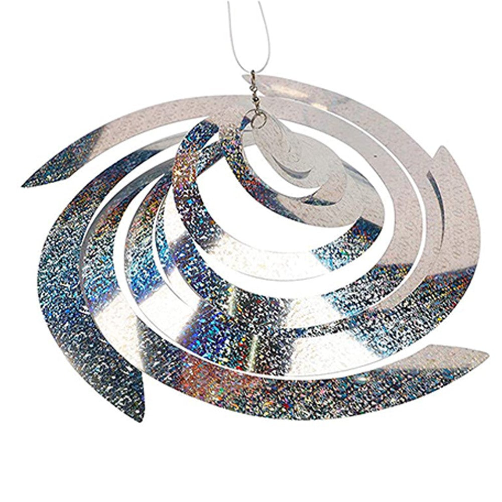 6Pcs Silver Rotating Reflective Bird Repellent Bird Scare Rods Spiral Scare Tool