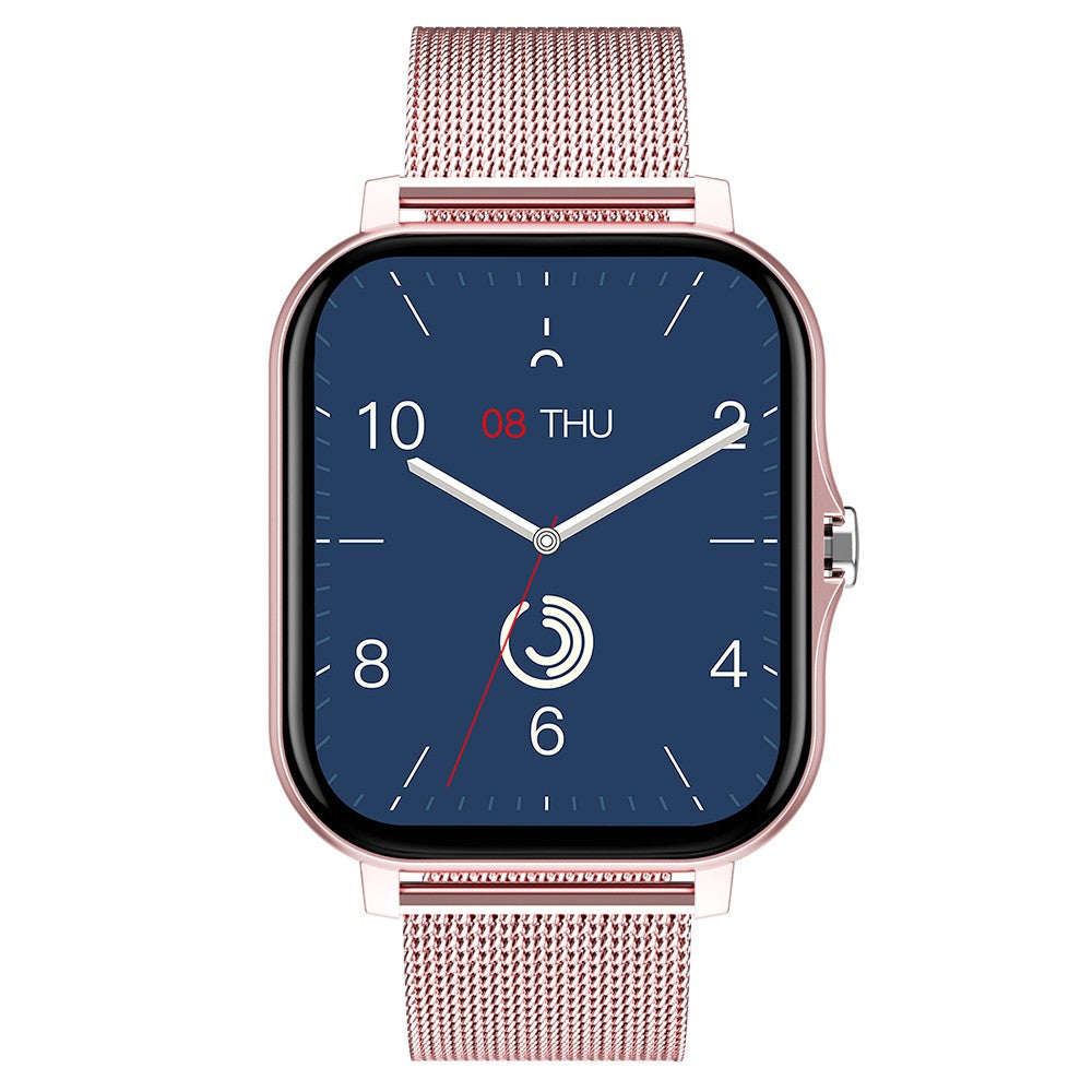 Bluetooth Smart Watch Heart Rate Monitor with Magnetic Charging Cable Pink