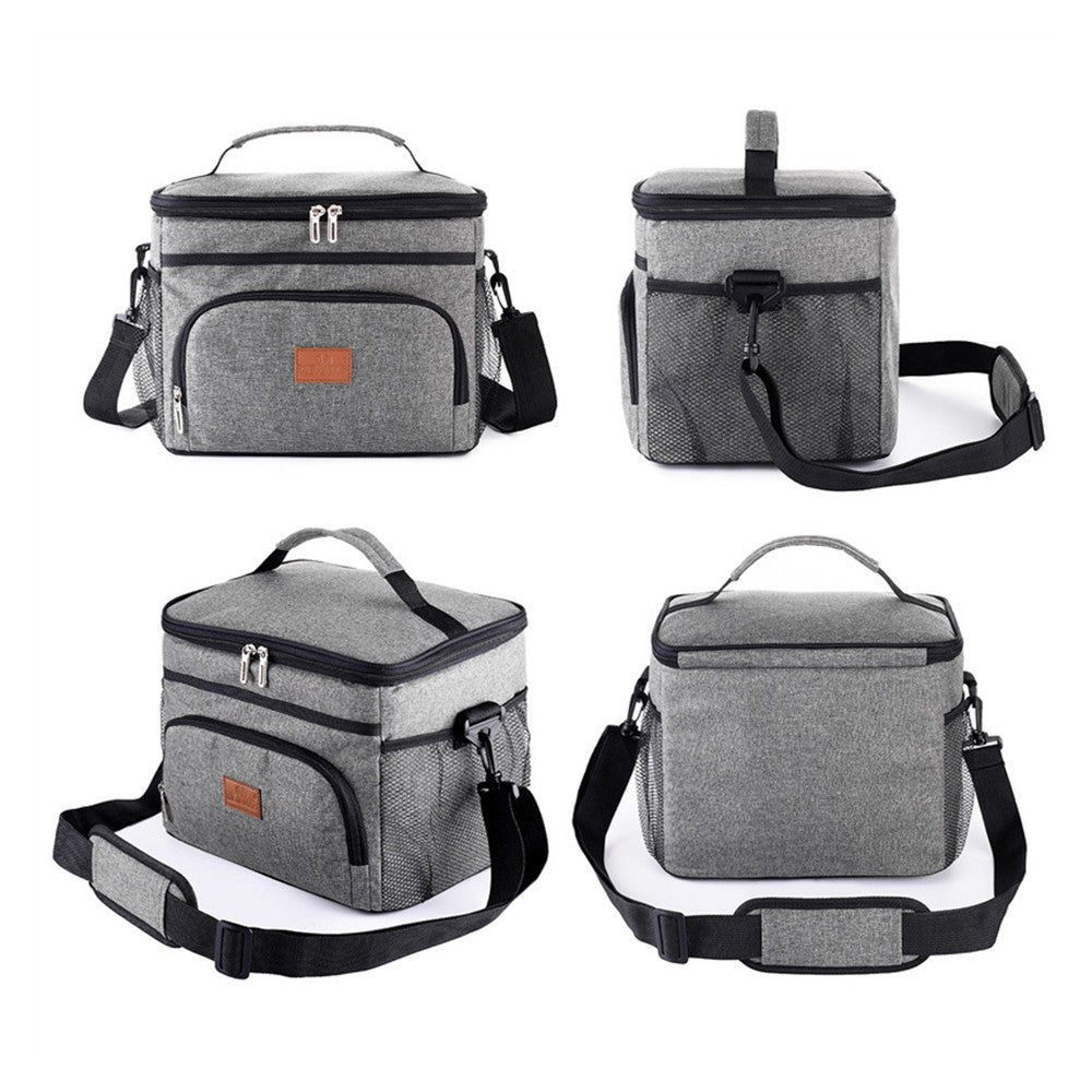 15L Insulated Lunch Bag Thermal Bag Food Container Cooler Bag Picnic Bag Grey