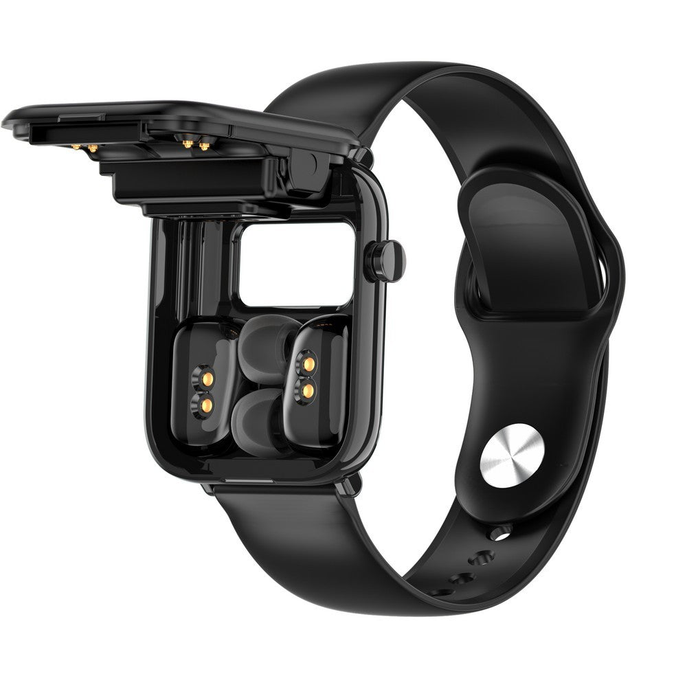 X8 Smart Watch Touch Screen Fitness Tracker with TWS Bluetooth Earphones Black