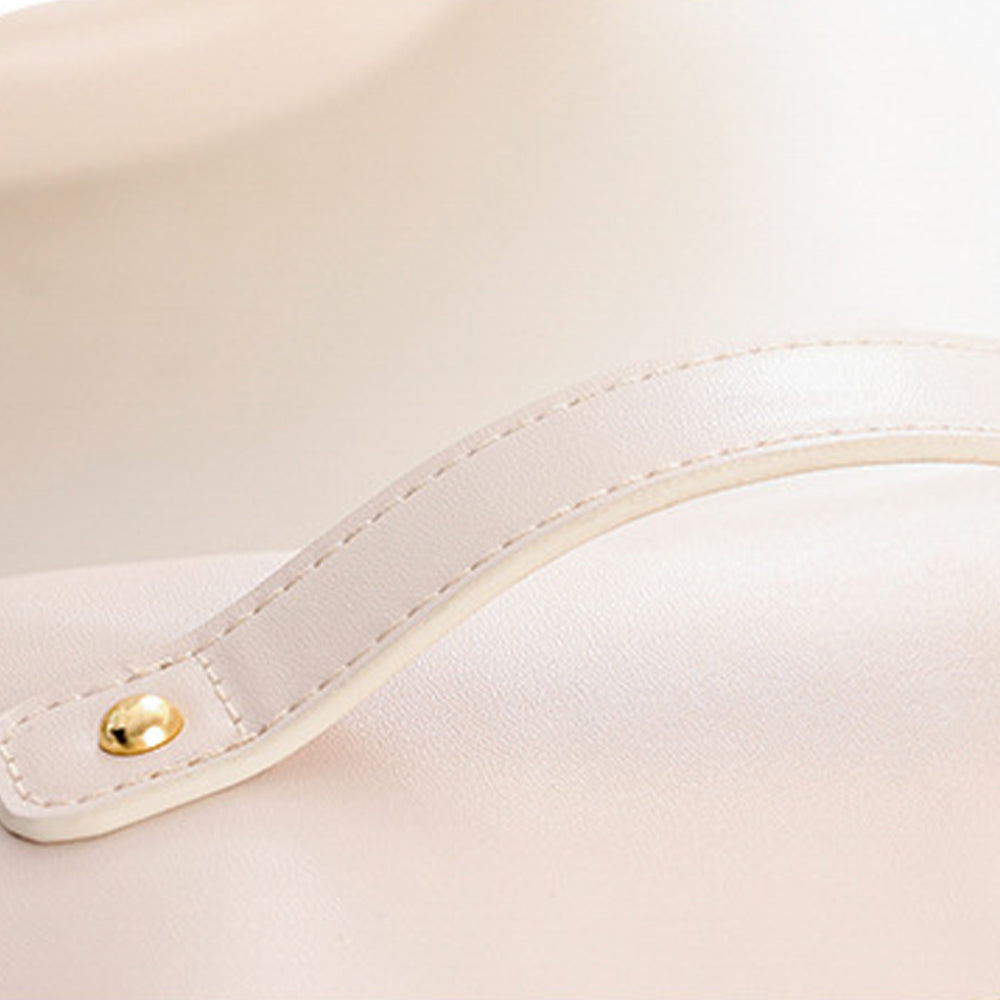 Travel Cosmetic Bag Large Capacity Makeup Brushes Bag Jewelry Organizer Beige