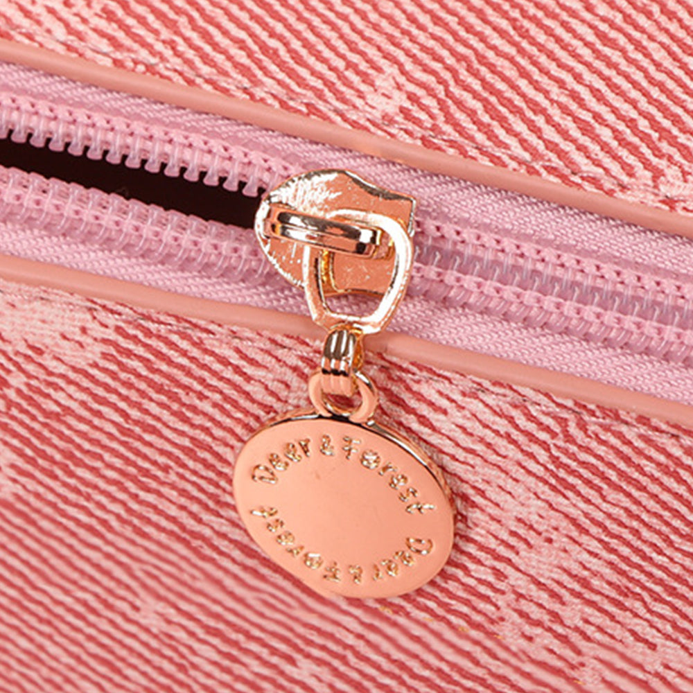 Tie Dye PU Leather Makeup Bag Travel Toiletry Bag Pink