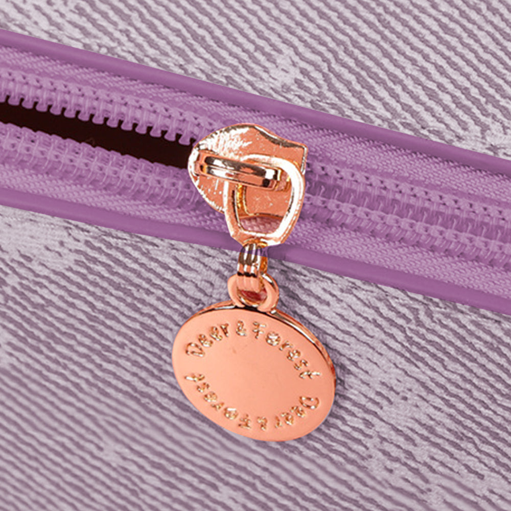 Tie Dye PU Leather Makeup Bag Travel Toiletry Bag Purple