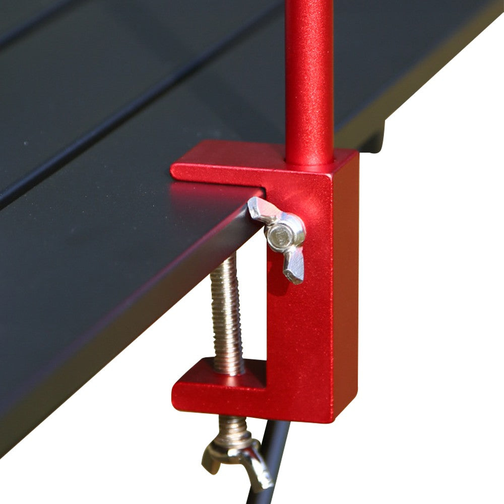 Collapsible Aluminium Alloy Camping Lantern Stand with Stake and Hook Red