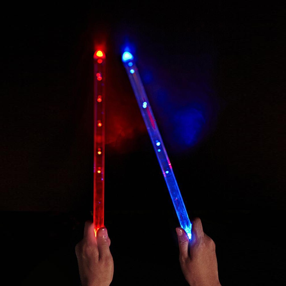 Pair of LED Light Up Drumstick Motion Activated USB Changing Color Drum Sticks