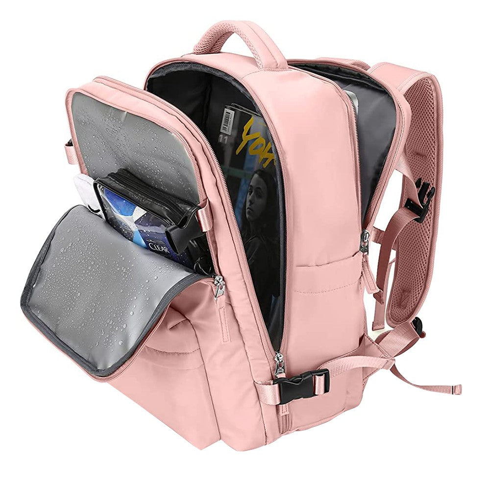 Travel Duffel Bag Sport Backpack Rucksack Hiking Bag with Shoe Compartment Pink