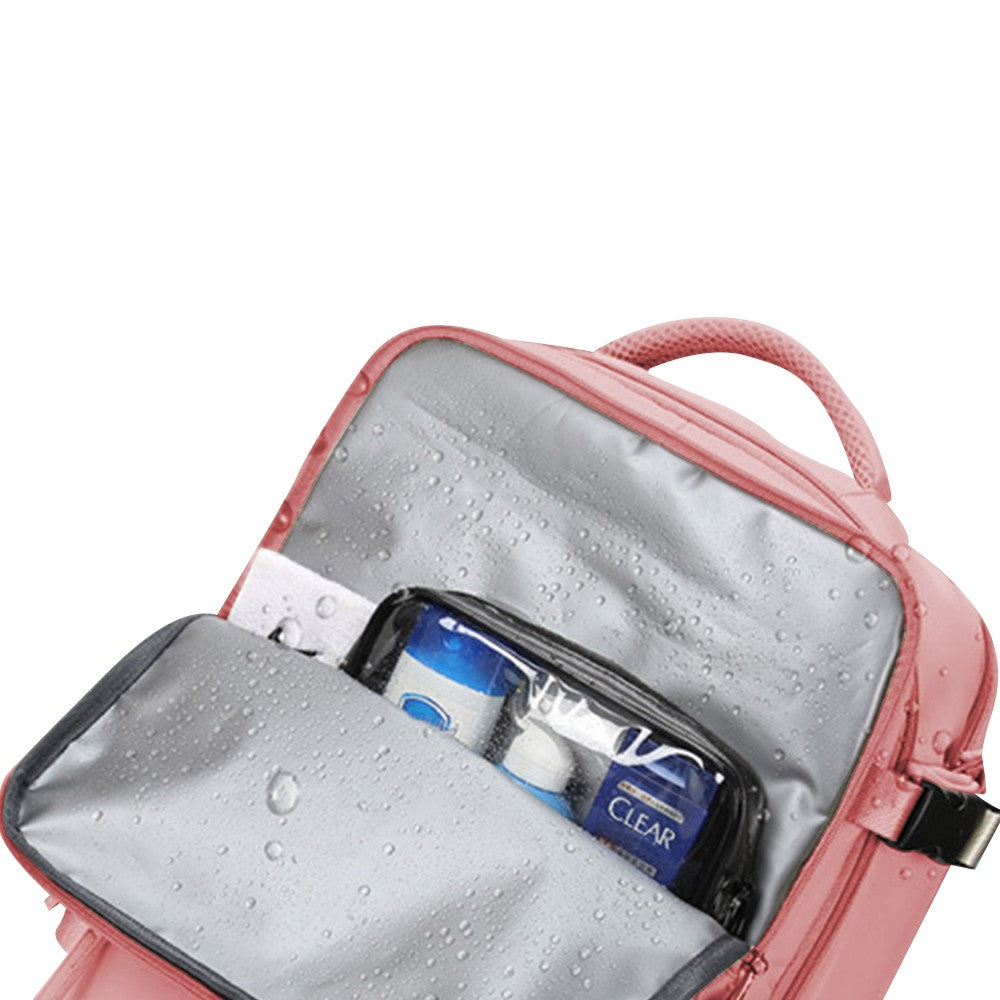 Travel Duffel Bag Sport Backpack Rucksack Hiking Bag with Shoe Compartment Pink