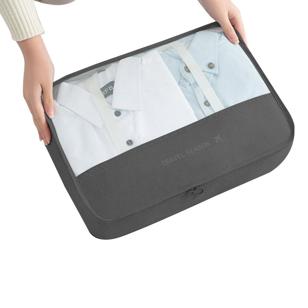 9Pcs Travel Packing Cubes Toiletry Bag Cosmetic Organizers Shoes Bag Black
