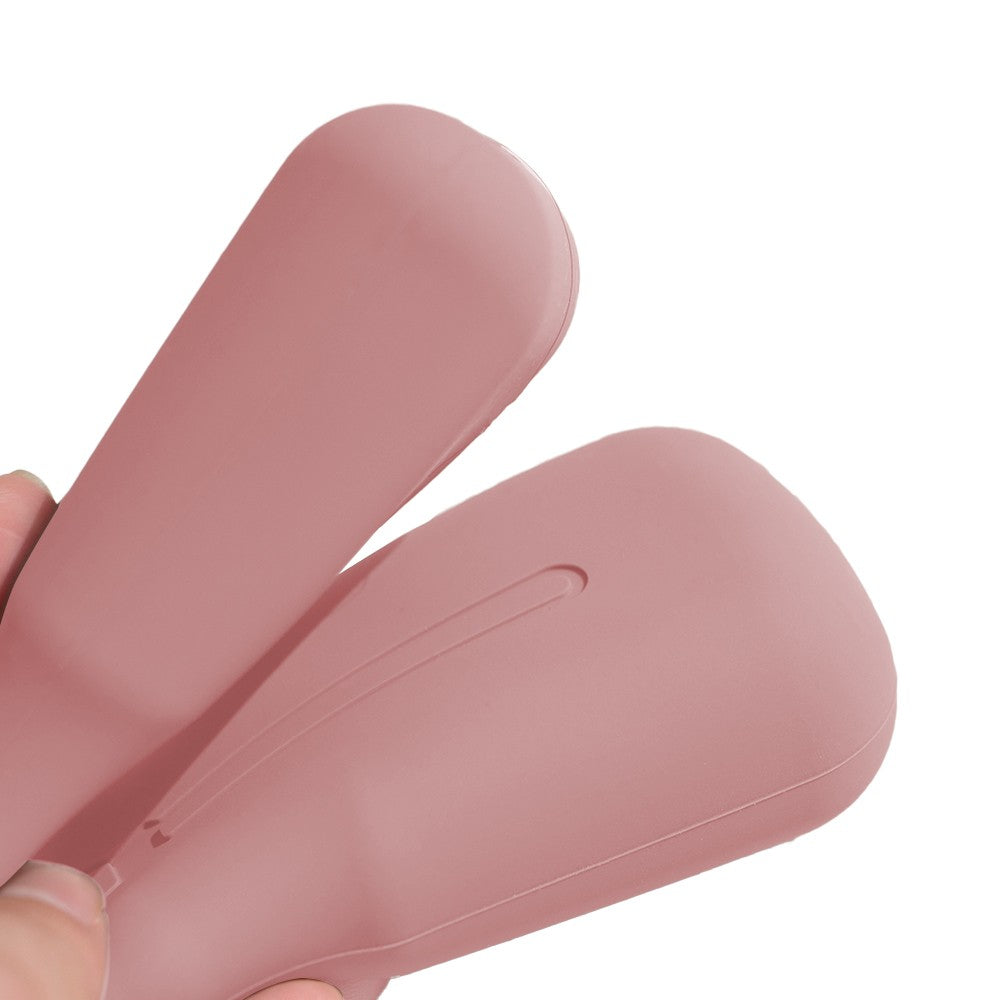 1 X Travel Makeup Brush Holder Silicone Makeup Brush Organizer Bag Pink