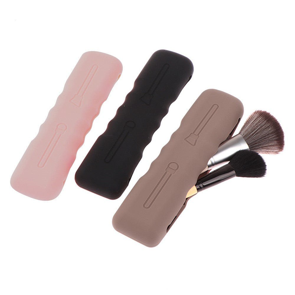 3 X Travel Makeup Brush Holder Silicone Makeup Brush Organizer Bag