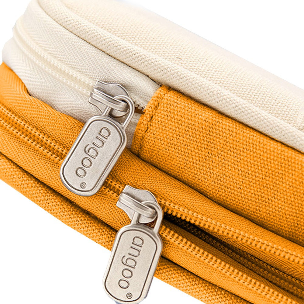 Large Capacity Canvas Pencil Case Pen Pouch Storage Bag Yellow