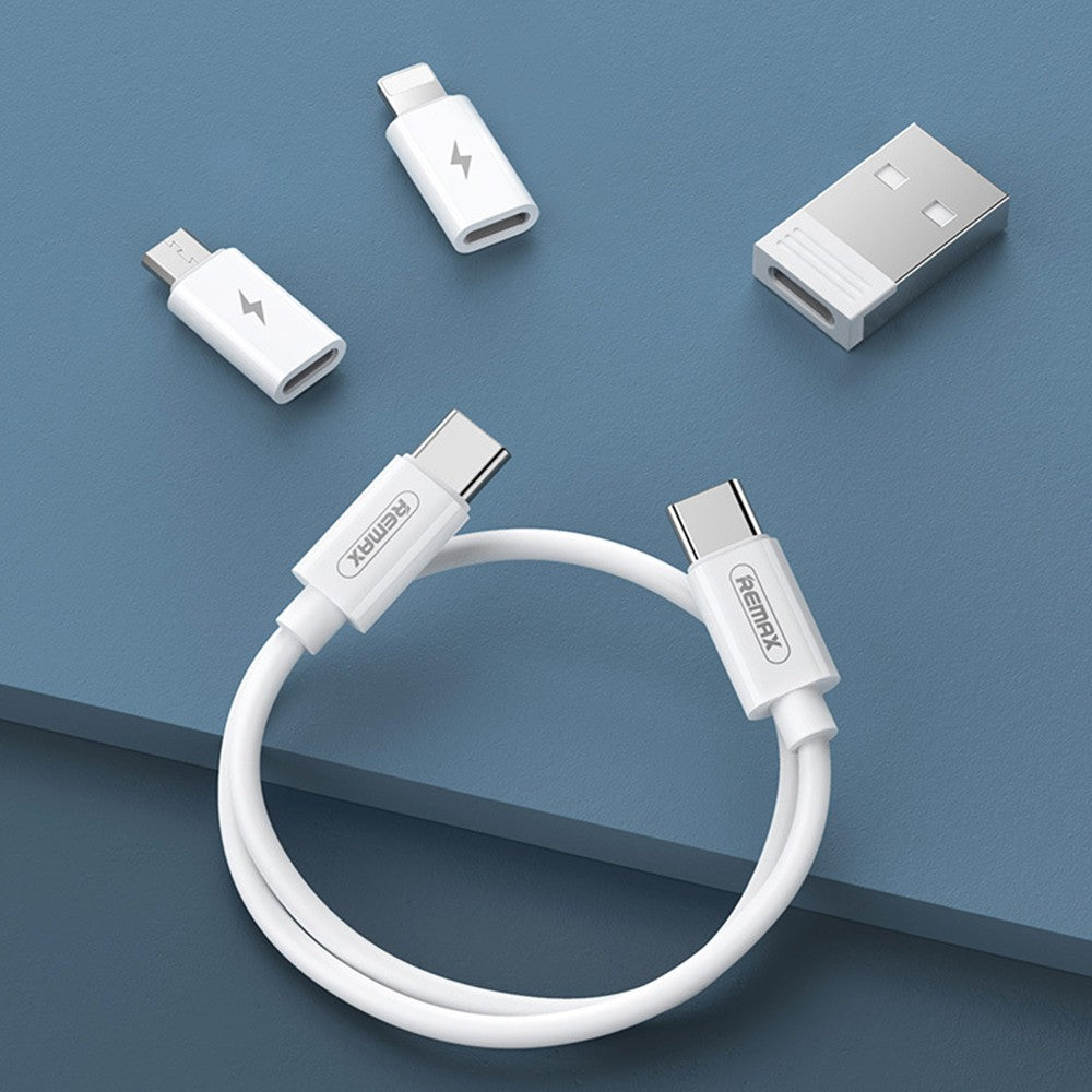 Mini Digital Gadgets Storage Box with Smart USB Adapter Combination Set White