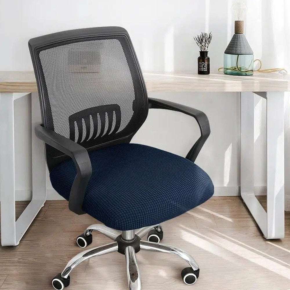 1 X Office Chair Covers Stretch Elastic Office Chair Slipcover Seat Navy Blue