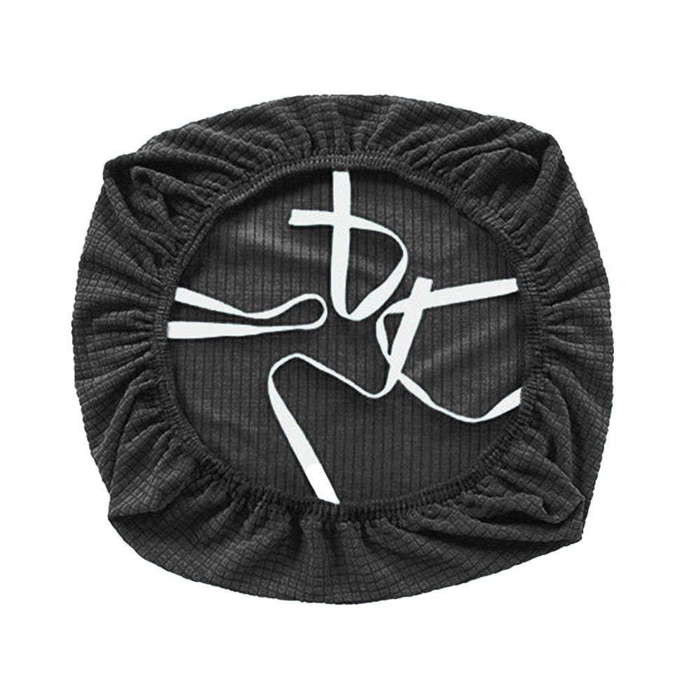 2 X Dark Grey Office Chair Covers Stretch Dining Room Chair Seat Cushion Slipcover