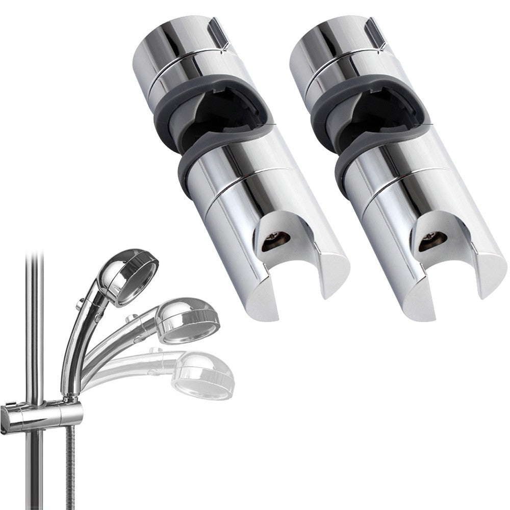 2 X Adjustable Shower Head Holder Bracket Bathroom Shower Hose Clamp for Slide Bar
