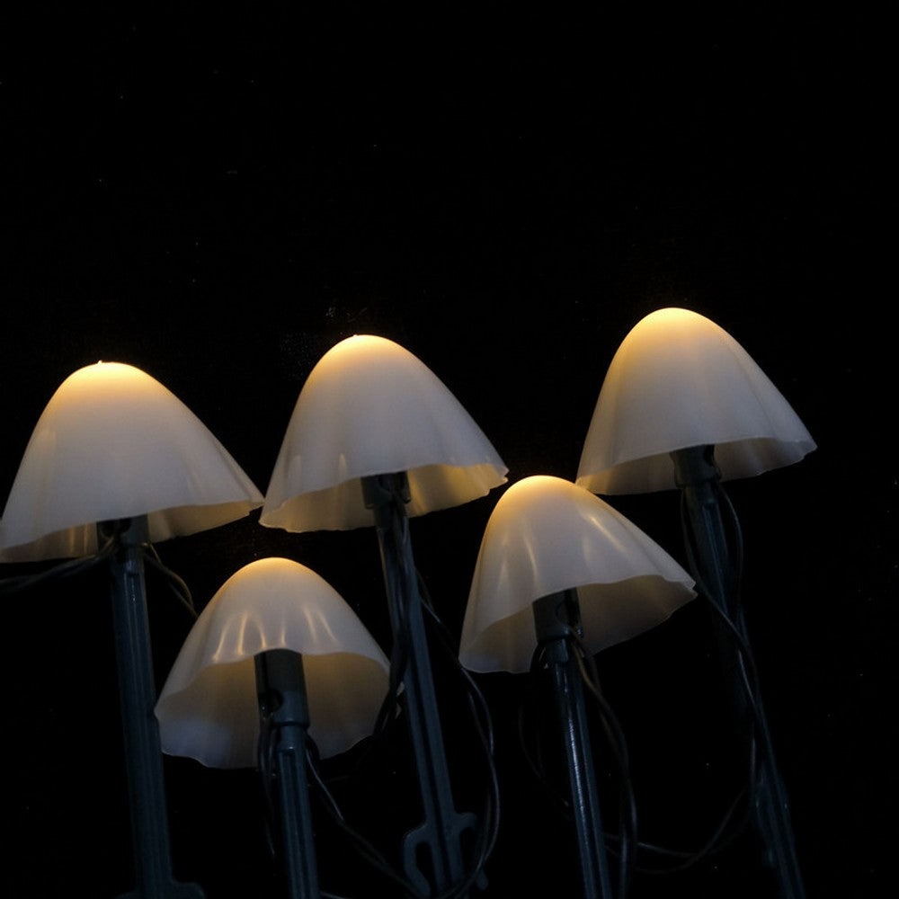 Warm White 5M Solar Mushroom String Lights Walkway Lamp Outdoor Garden Decor