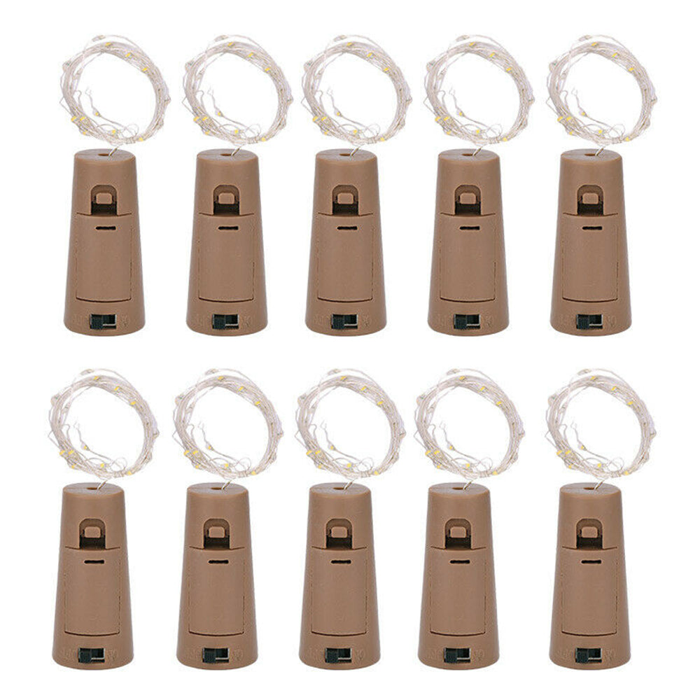12Pcs Wine Bottle String Lights Cork Stopper Copper Wire 20 LED Fairy Lights