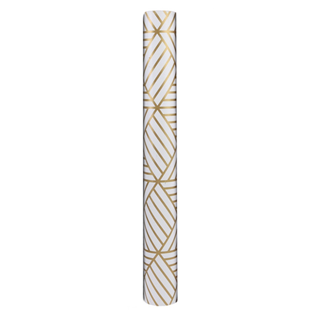100x45cm Gold Geometric Striped Removable Wallpaper Self Adhesive Peel and Stick Wall Sticker
