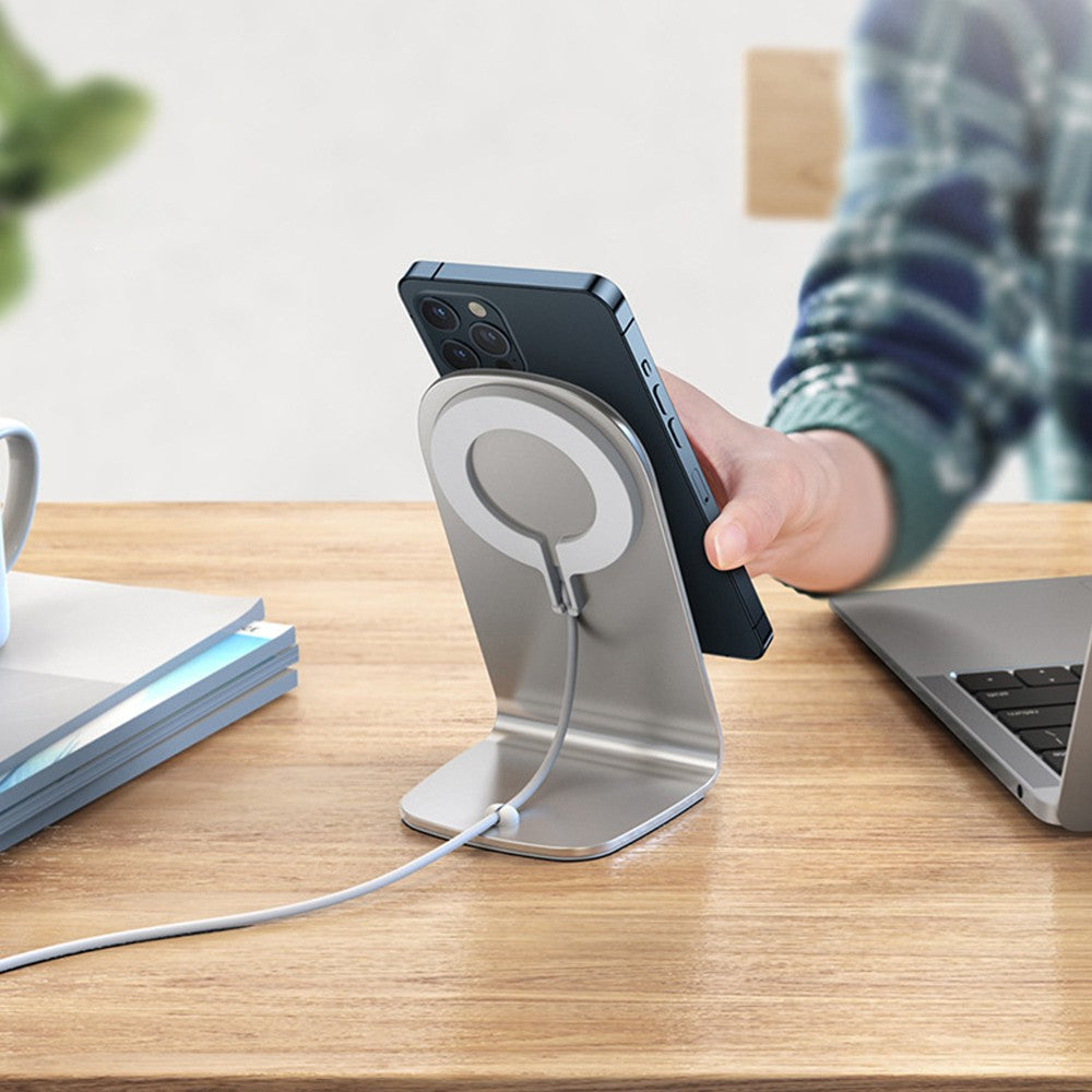 15W Qi Magnetic Fast Charger with Phone Holder Wireless Charging Station Charging Dock Stand