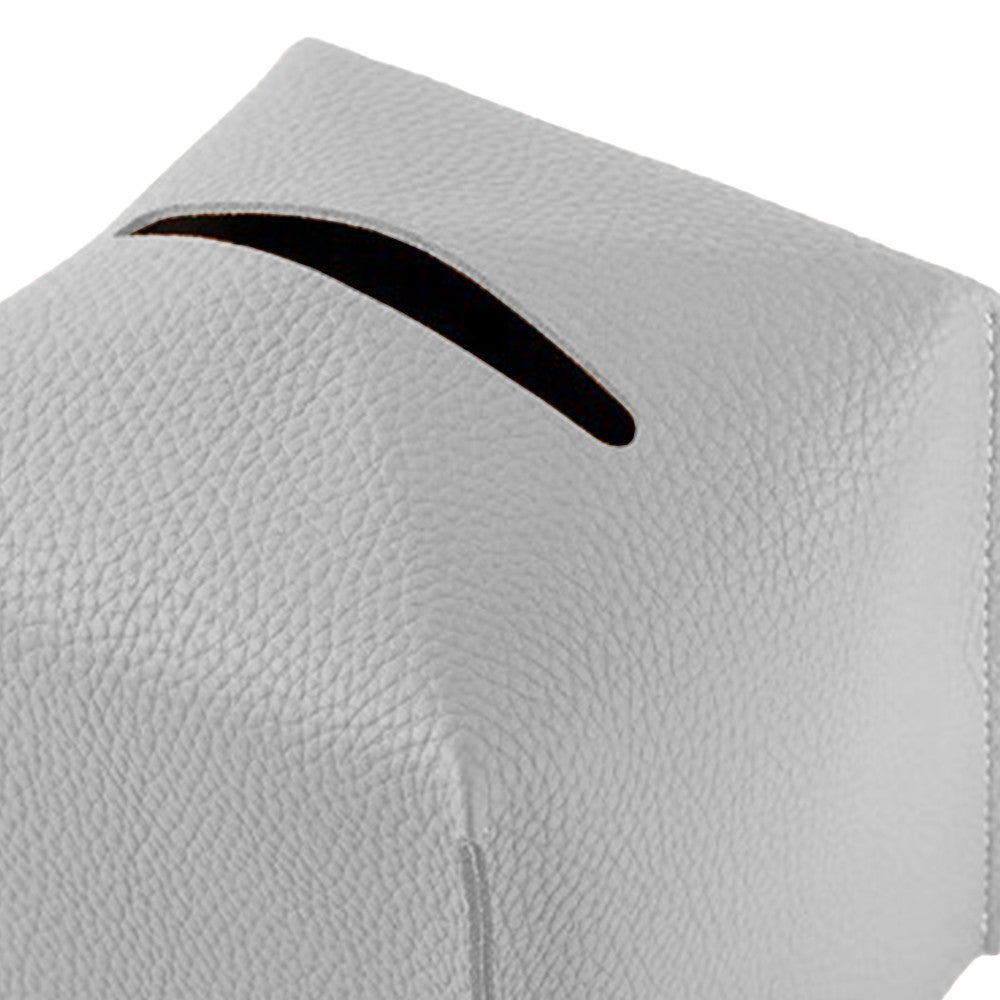 Square PU Leather Tissue Box Tissue Dispenser Napkin Storage Boxes Grey