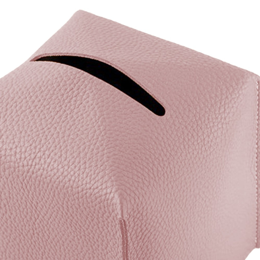 Square PU Leather Tissue Box Tissue Dispenser Napkin Storage Boxes Pink