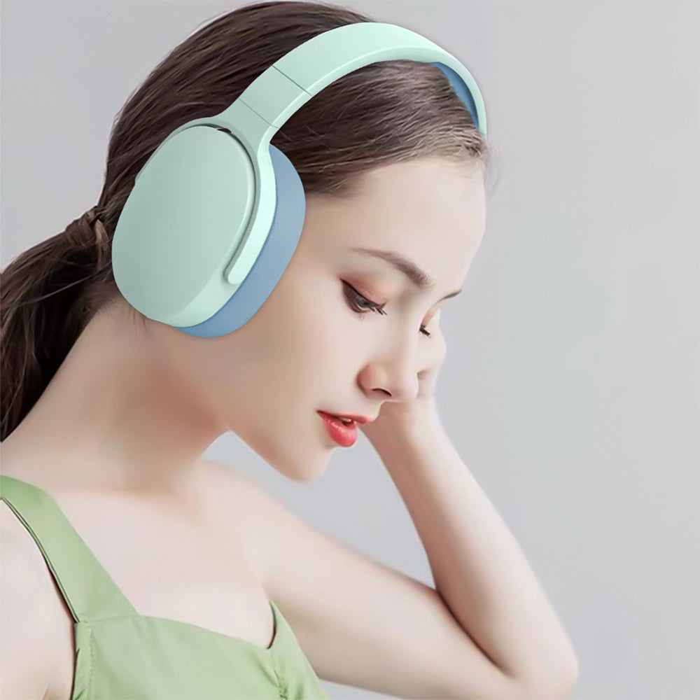 Bluetooth Headset Foldable Wireless Headphones Stereo Over Ear Headphone Blue