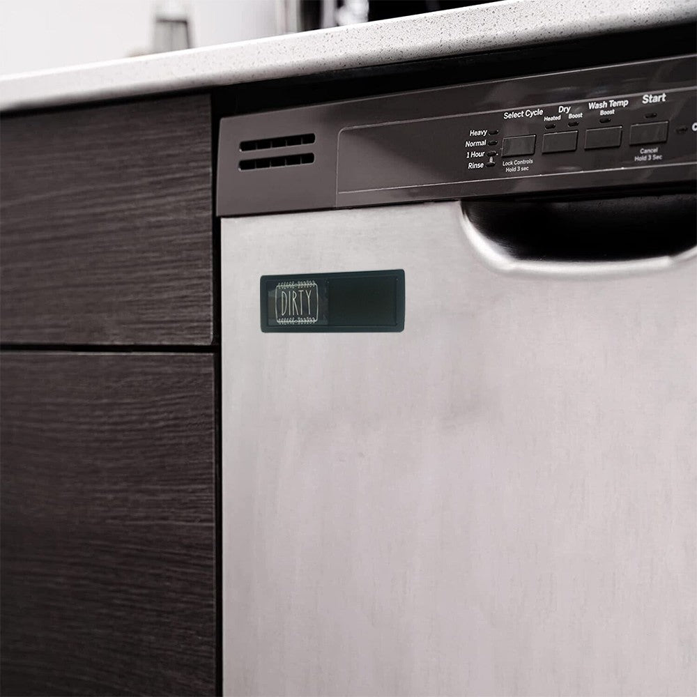 Black Magnetic Dishwasher Clean Dirty Sign Non-Scratch Clean Dirty Indicator